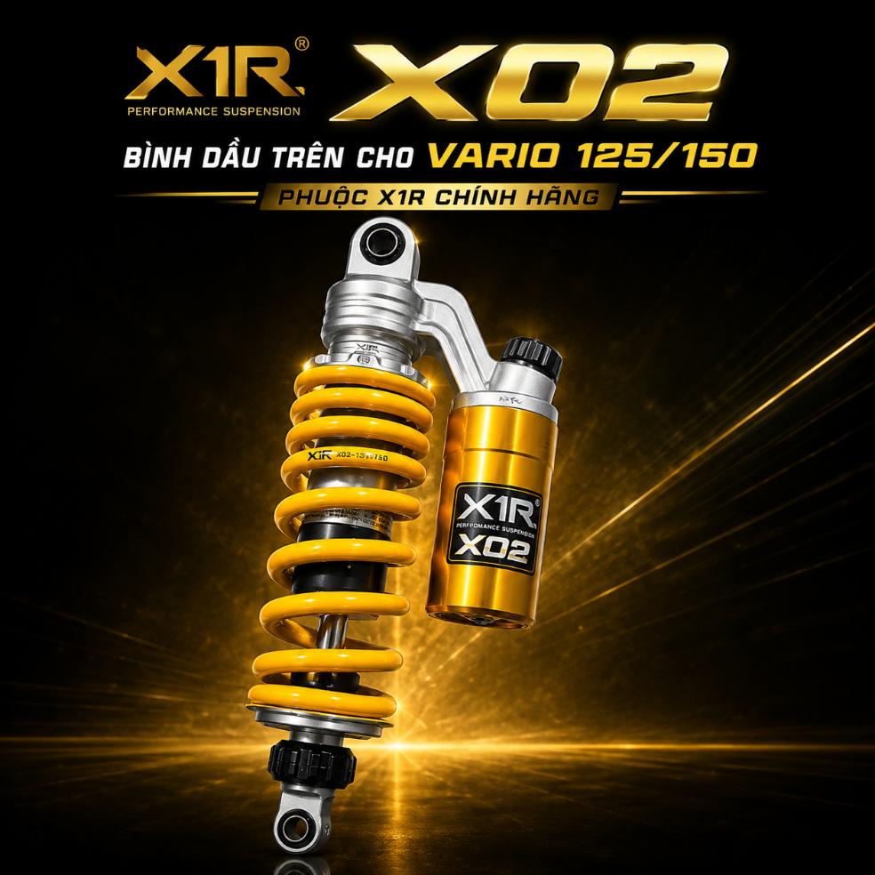 Phuộc X1R X02 bình dầu trên cho Vario 125/150 chính hãng KG071171