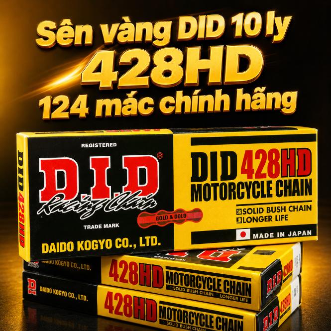 Sên vàng DID 10 ly 428HD 124 mắc chính hãng 070679