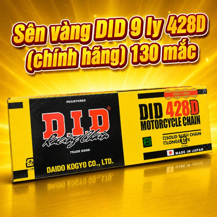 Sên vàng DID 9 ly 428D (chính hãng) 130 mắc 071122