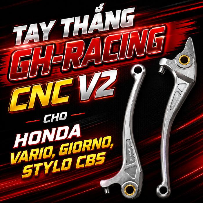 Tay thắng GH-Racing CNC V2 cho Honda Vario, Giorno, Stylo CBS