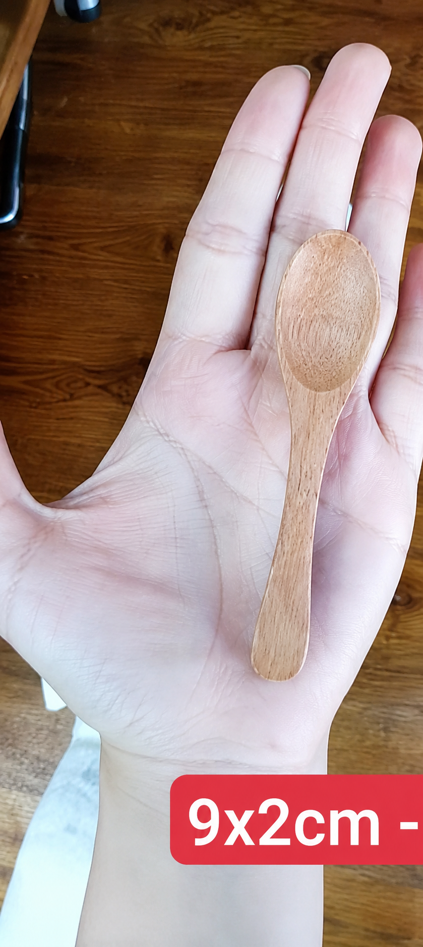 Thìa gỗ, dài 9cm x rộng 2cm