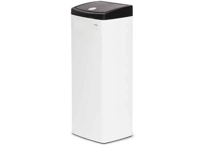 Thùng rác inox nhấn vuông Fitis STL1-904 22L (Trắng)