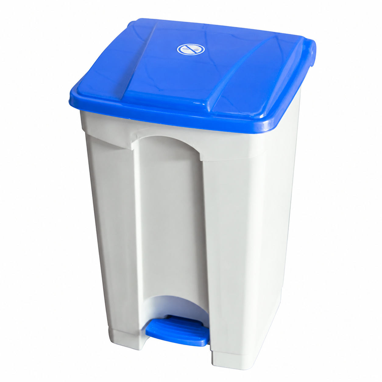 Thùng rác nhựa PP, 395 x 405 x 655mm, dung tích 70L, có bàn đạp chân, màu xanh dương, xanh lá, đỏ