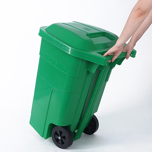 Thùng rác nhựa HDPE 70L đạp chân màu xanh lá
