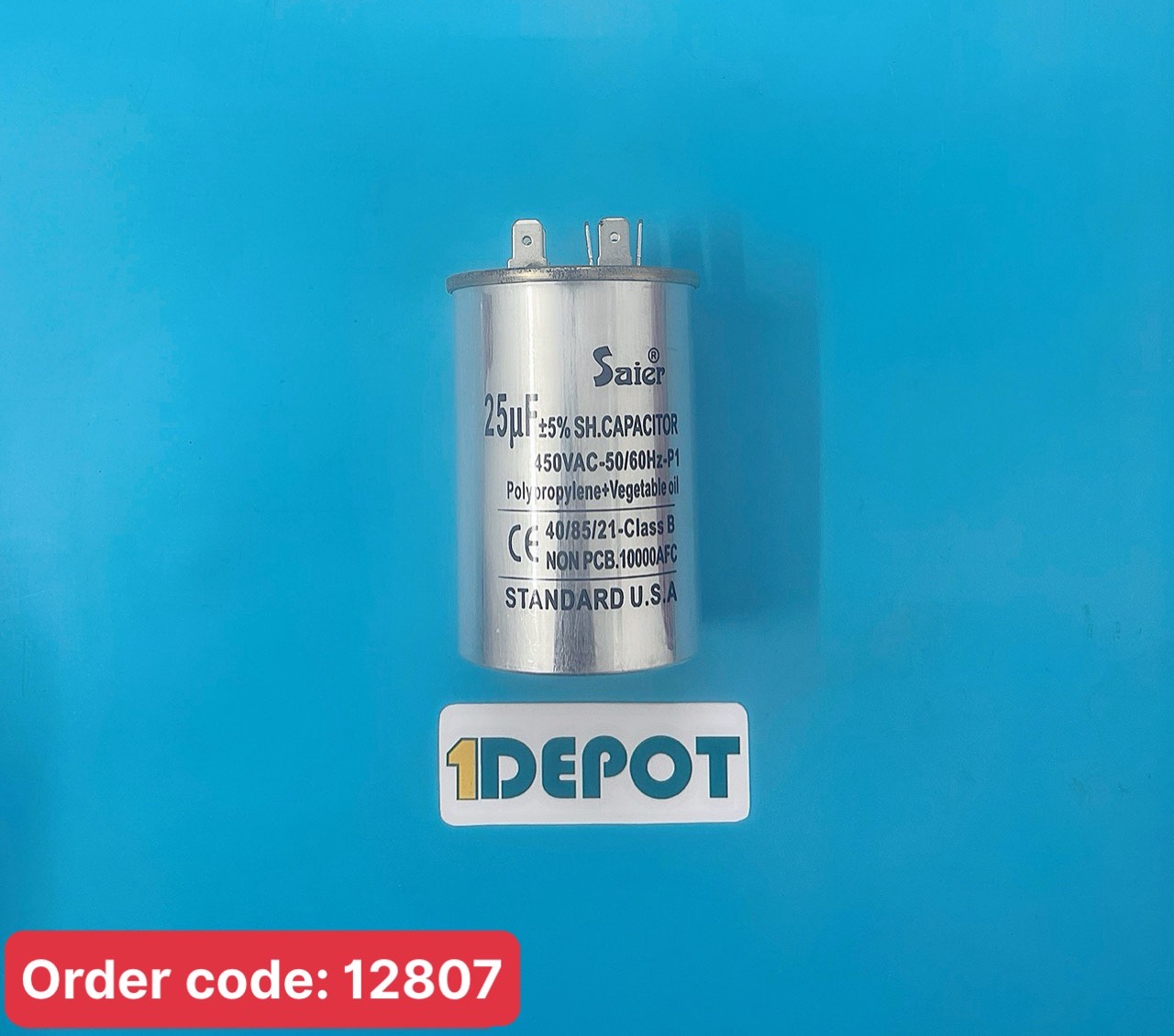 Tụ nhôm Saier CBB65 20µF dành cho máy lạnh