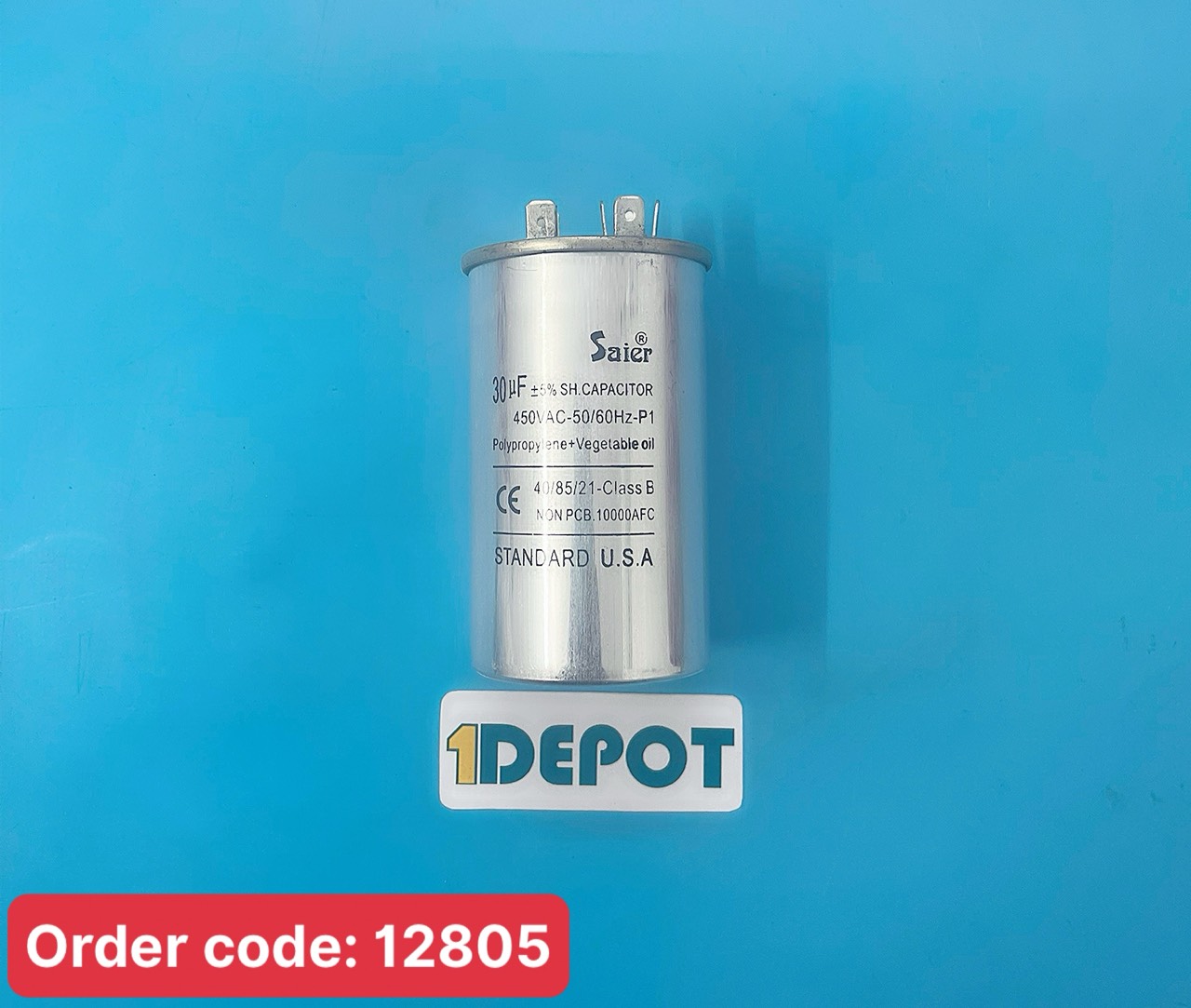 Tụ nhôm Saier CBB65 30µF dành cho máy lạnh