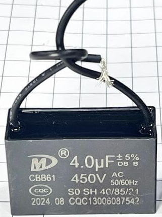 Tụ quạt CBB61 4uF 450V, loại 2 dây điện
