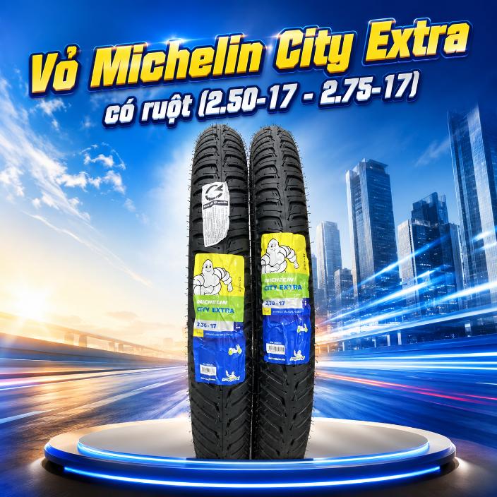 Vỏ Michelin City Extra có ruột 2.50-17 - 2.75-17