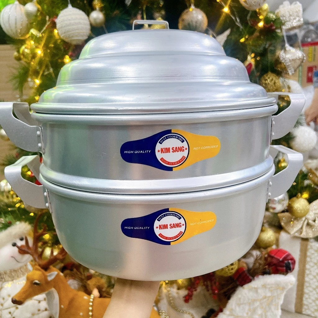 Xửng hấp nhôm 60cm (gồm 1 ngăn hấp + 1 đáy + 1 nắp)