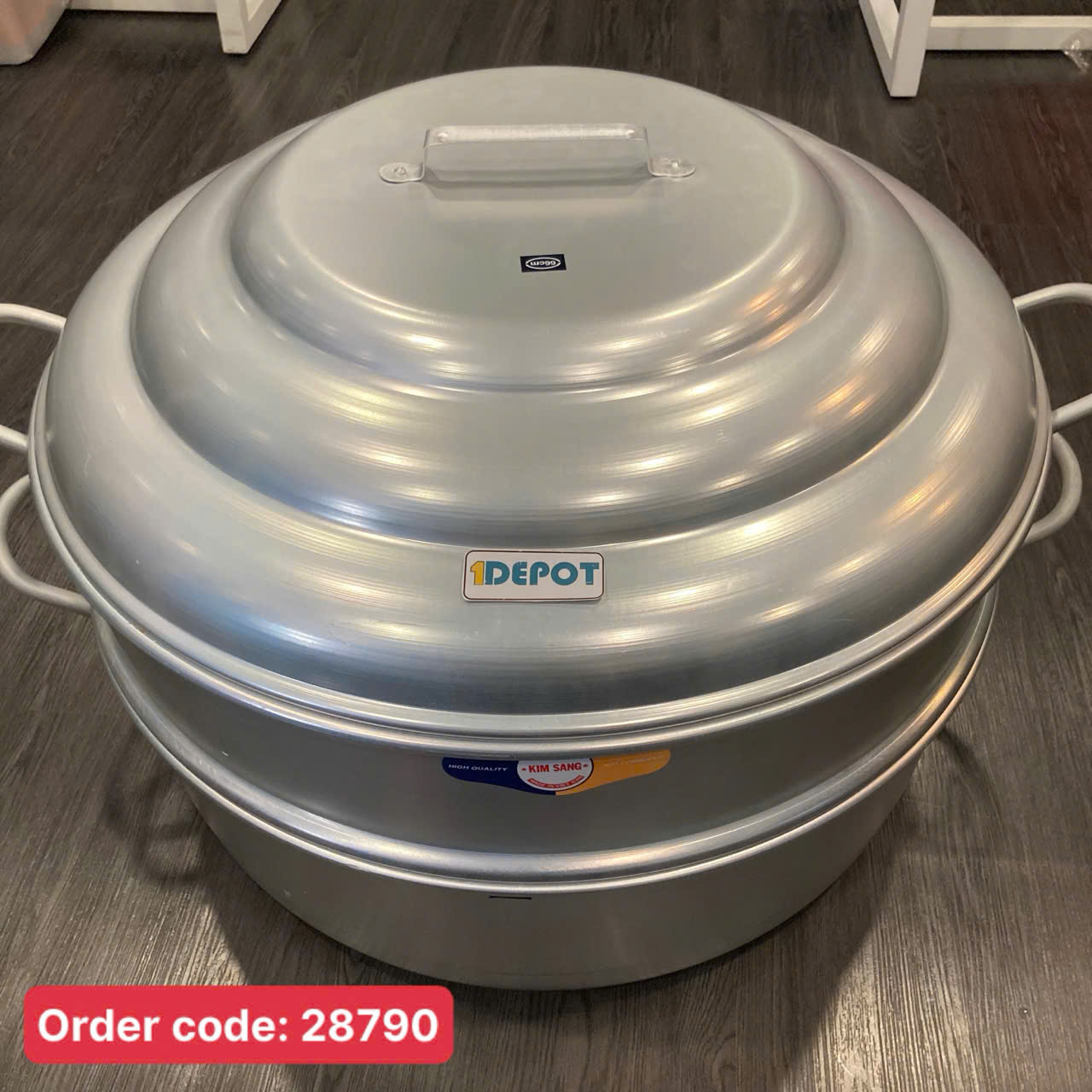 Xửng hấp nhôm 66cm, ngăn cao 17cm, đáy cao 20cm,  gồm 1 ngăn hấp + 1 đáy + 1 nắp